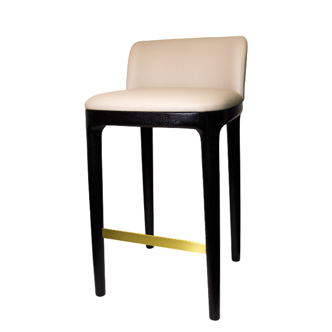 OIBV_UB600350 B113 Stool with Backrest / OIP Black Leather