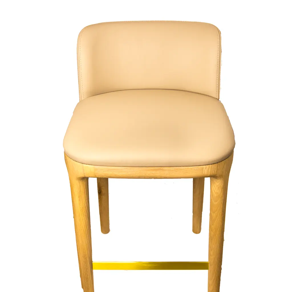 OIBV_UB600341 B113 Stool with Backrest / OIP Oak Leather