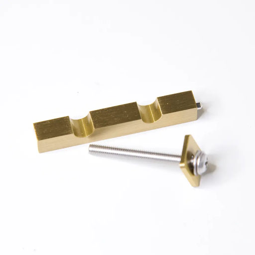 [PL05M05F1771] OIBV_UB600315 Belt Hook, 2 grooves / 0,8 x 0,8 x 5,6 cm BRASS